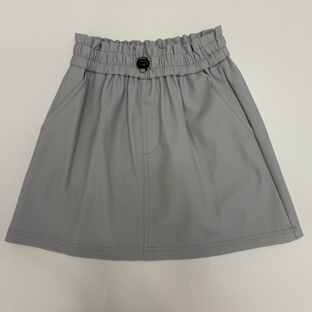 New Zara Skirt Girls Size 9 Gray Pull On Elastic Waist With Pockets